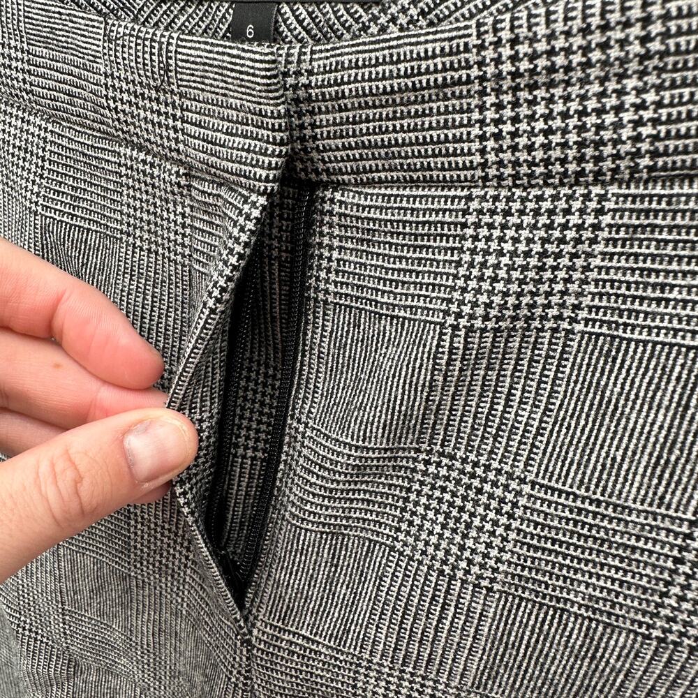 THEORY Black & White Wool Blend Straight Leg Dress Pant Trouser // 6 - Picture 5 of 9